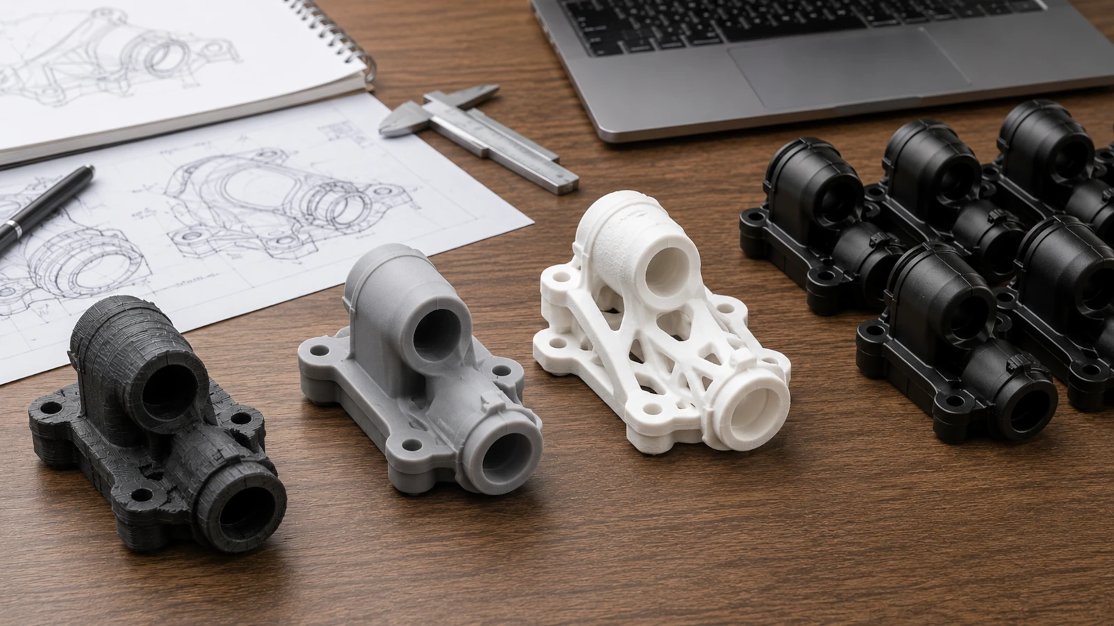 Product development pathway — from FDM concept model through to injection moulding production — Stratnel