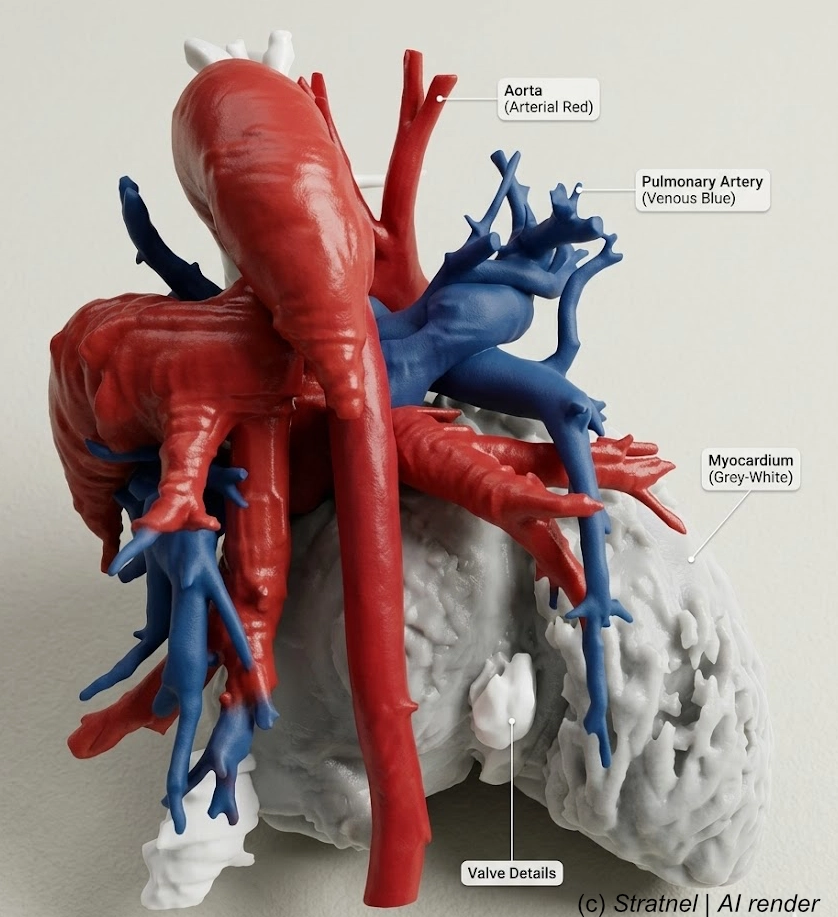 3D printed color-coded heart model for surgical planning — Stratnel