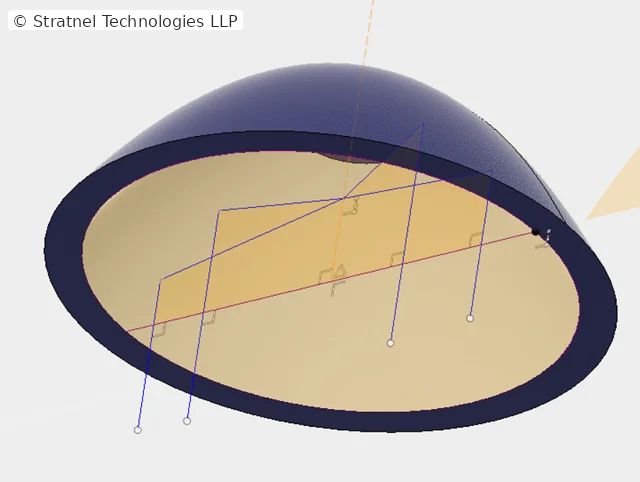 Parabolic reflector dome modelled in Autodesk Fusion 360 — Stratnel